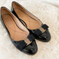 Ferragamo Varina Black Patent Leather Bow Ballet Flats (9 - 9.5)
