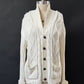 Vintage 70s Sears Cream Acrylic Fisherman’s Sweater Cardigan