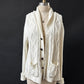 Vintage 70s Sears Cream Acrylic Fisherman’s Sweater Cardigan