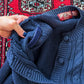 Vintage 90s American Eagle For Her Navy Embroidered Cardigan Sweater (M)