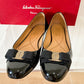 Ferragamo Varina Black Patent Leather Bow Ballet Flats (9 - 9.5)