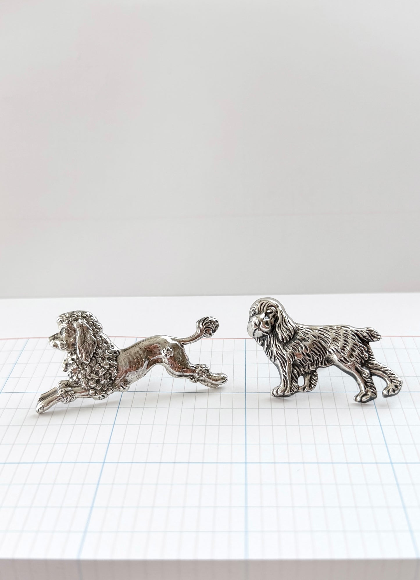 Vintage Beau Sterling Silver Spanial Dog Brooch | Mid-Century Animal Pin