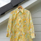 Vintage 70s Diolen Yellow Print Mini Dress