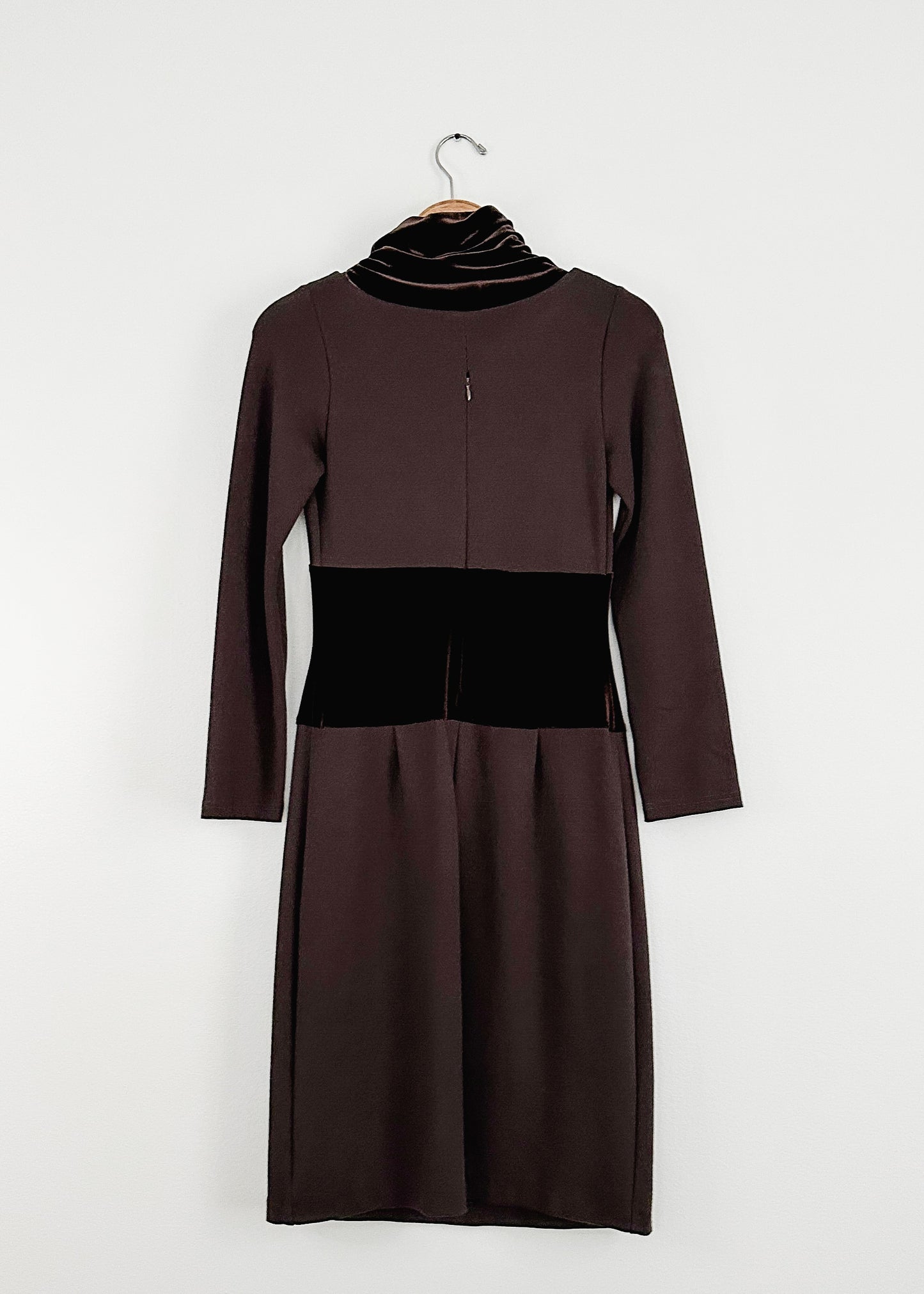 Bigoschi Brown Ponte & Velvet Dress (M)