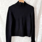 Vintage 00s Ann Taylor Black Italian Merino Wool Mock Neck Sweater (M)