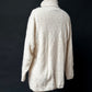 4-Ply Cashmere Cream Cable Knit Turtle Neck Sweater (L)