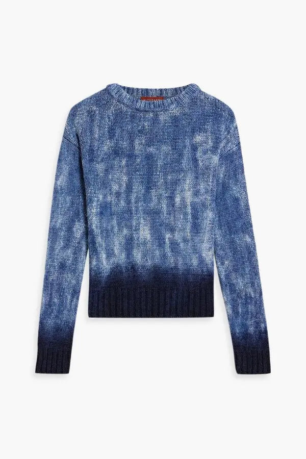 Altuzarra Blue Navy Hand Dyed 100% Silk Ribbon Knit Top (XS/S)