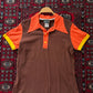 Big Bud Press Peanut Butter Cup Brown Orange Yellow Colorblock Polo Top (M)