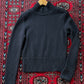 Vintage 00s Ann Taylor Black Italian Merino Wool Mock Neck Sweater (M)
