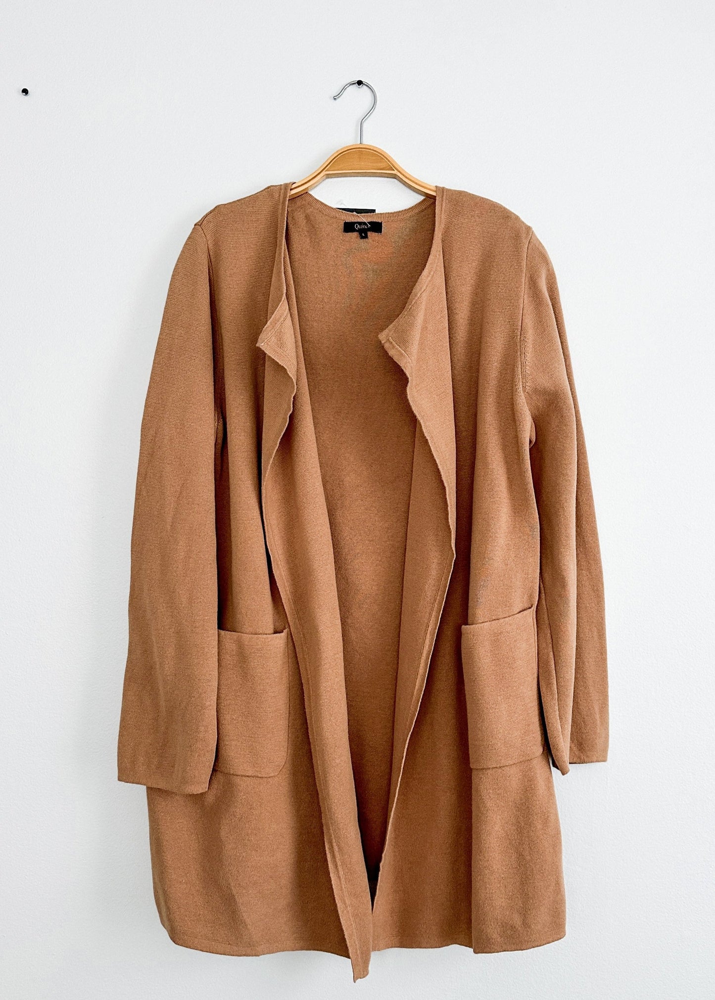 Quince 100% Organic Cotton Knit Collarless Coat (L)