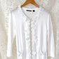 Michael Simon White Sequin Disc Embellished Cardigan (S)