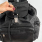 Vintage 90s Wilson’s Leather Black Large Drawstring and Buckle Backpack