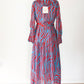 NEW Diane von Furstenberg Jaxon Blue and Red Midi Dress (M)