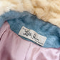 Vintage 60s Lilli Ann Powder Blue Cream Mink Collar Swing Coat