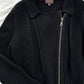 Pure Collection Black Cashmere & Lambswool Knit Zipped Cardigan Jacket (L)