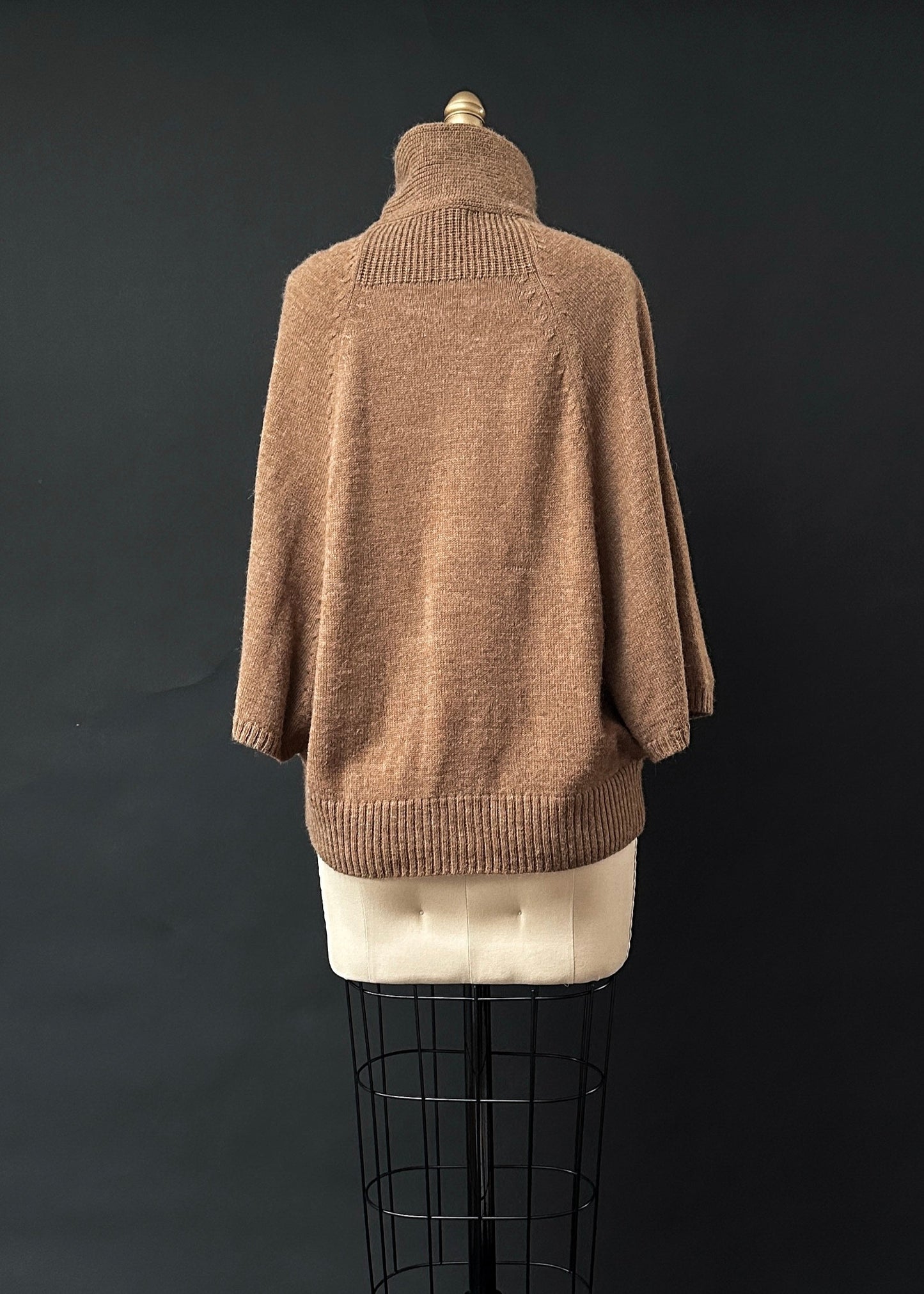 Classiques Entier Atelier Mocha Brown Wool Alpaca Blend Knit Capelete Sweater (L)