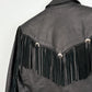 Vintage Black Leather Fringe Western Coat (6)