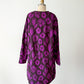 Gudrun Sjoden Purple & Brown Floral Cotton Long Cardigan Jacket (L)