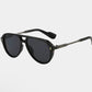 NEW VZN Frames Sainte Maxi | Onyx Black Round Aviator Sunglasses