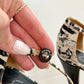 *Rare!* Vintage 2003 Chanel Black Cream D'orsay Print Round Toe Ankle Strap Heels (39)