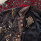 BIYA by Johnny Was Olive Brown Embroidered Studded Boho Moto Jacket