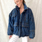 Vintage 90s In Crowd Denim Ski Jacket Southwestern Lined Oversized Coat