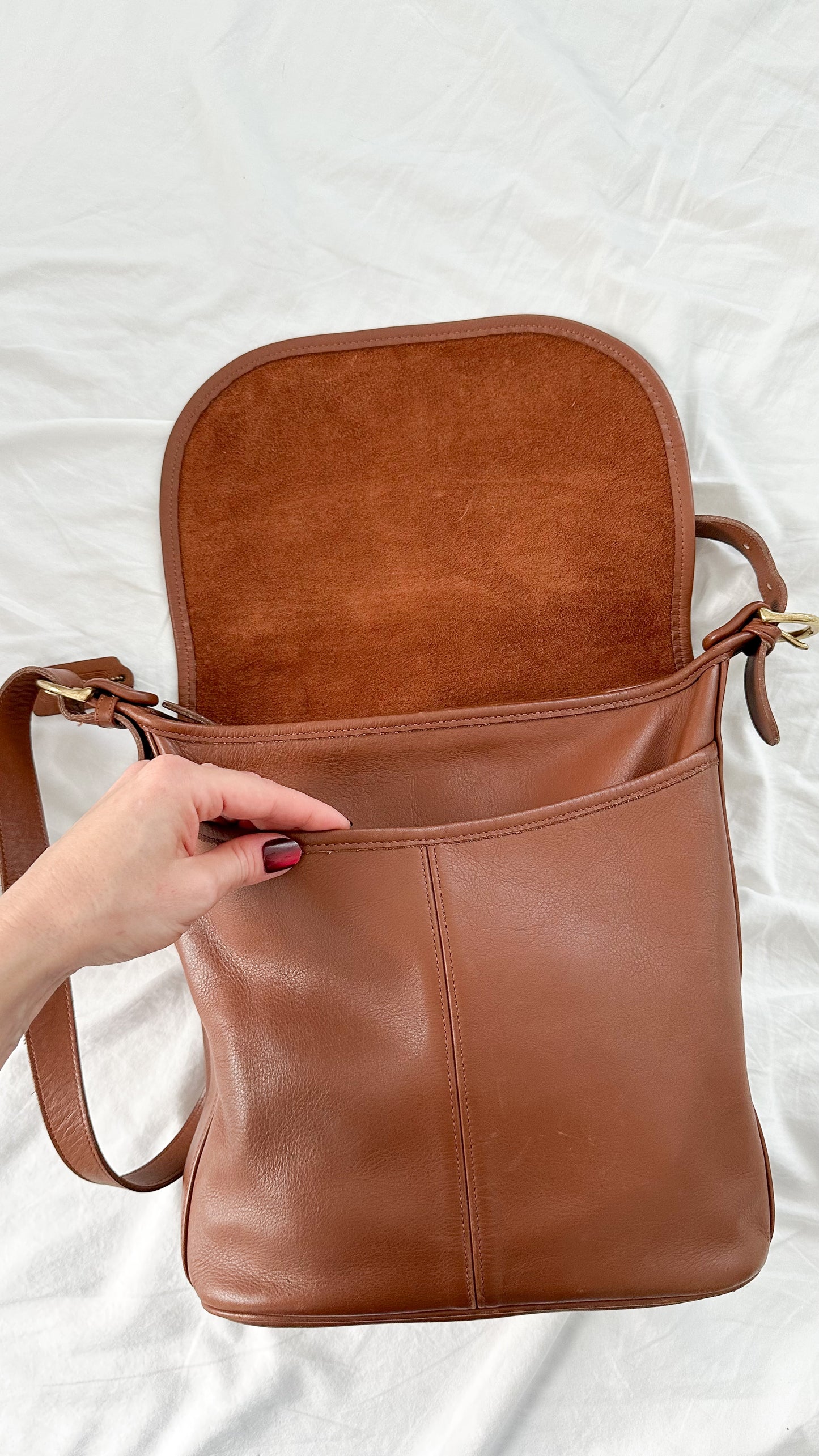 Vintage 90s Coach Whitney Bag in British Tan Leather Shoulder Purse # 4115