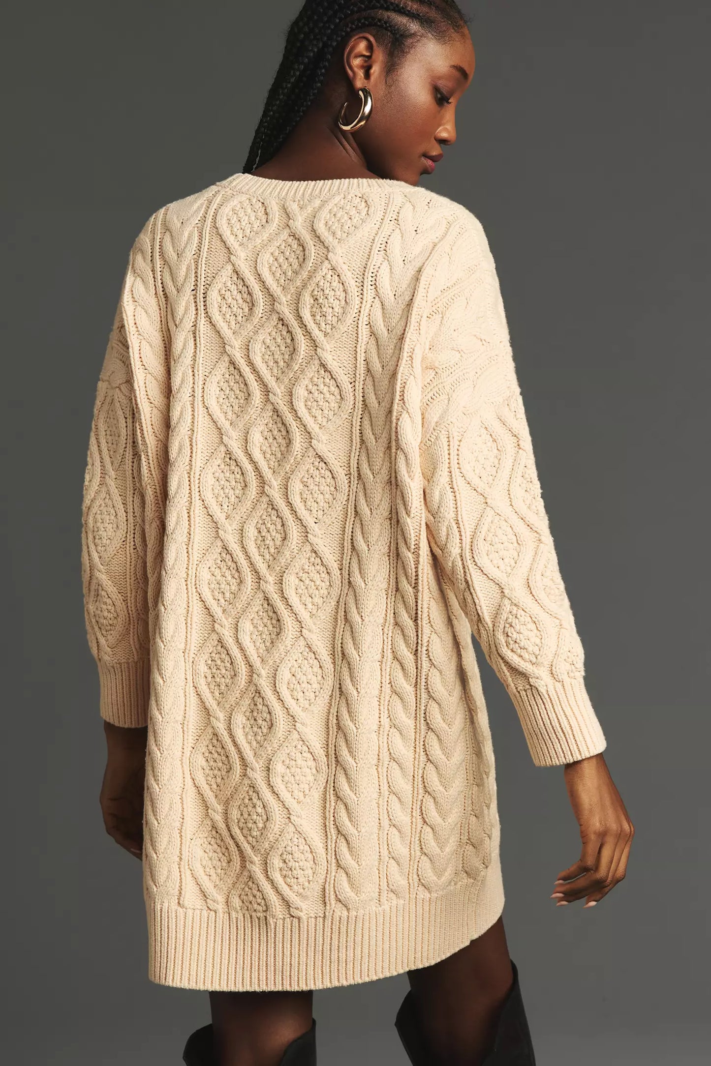 Anthropologie x Mare Mare Cream Long Sleeve Sweater Dress (M)