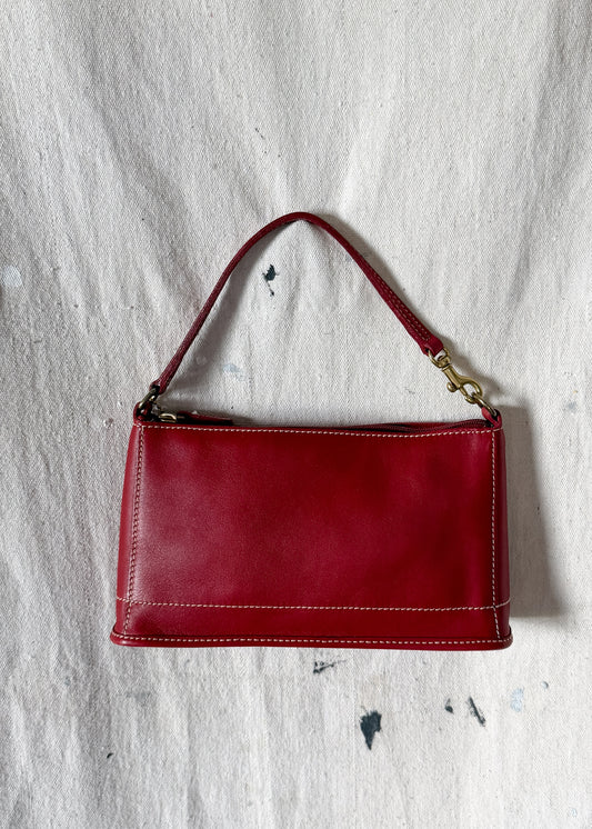 Vintage Coach Red Leather Bleeker Demi Purse # 9311