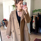 Max Mara Camel Brown Virgin Wool Mid Length Winter Coat (US 14)