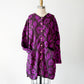 Gudrun Sjoden Purple & Brown Floral Cotton Long Cardigan Jacket (L)