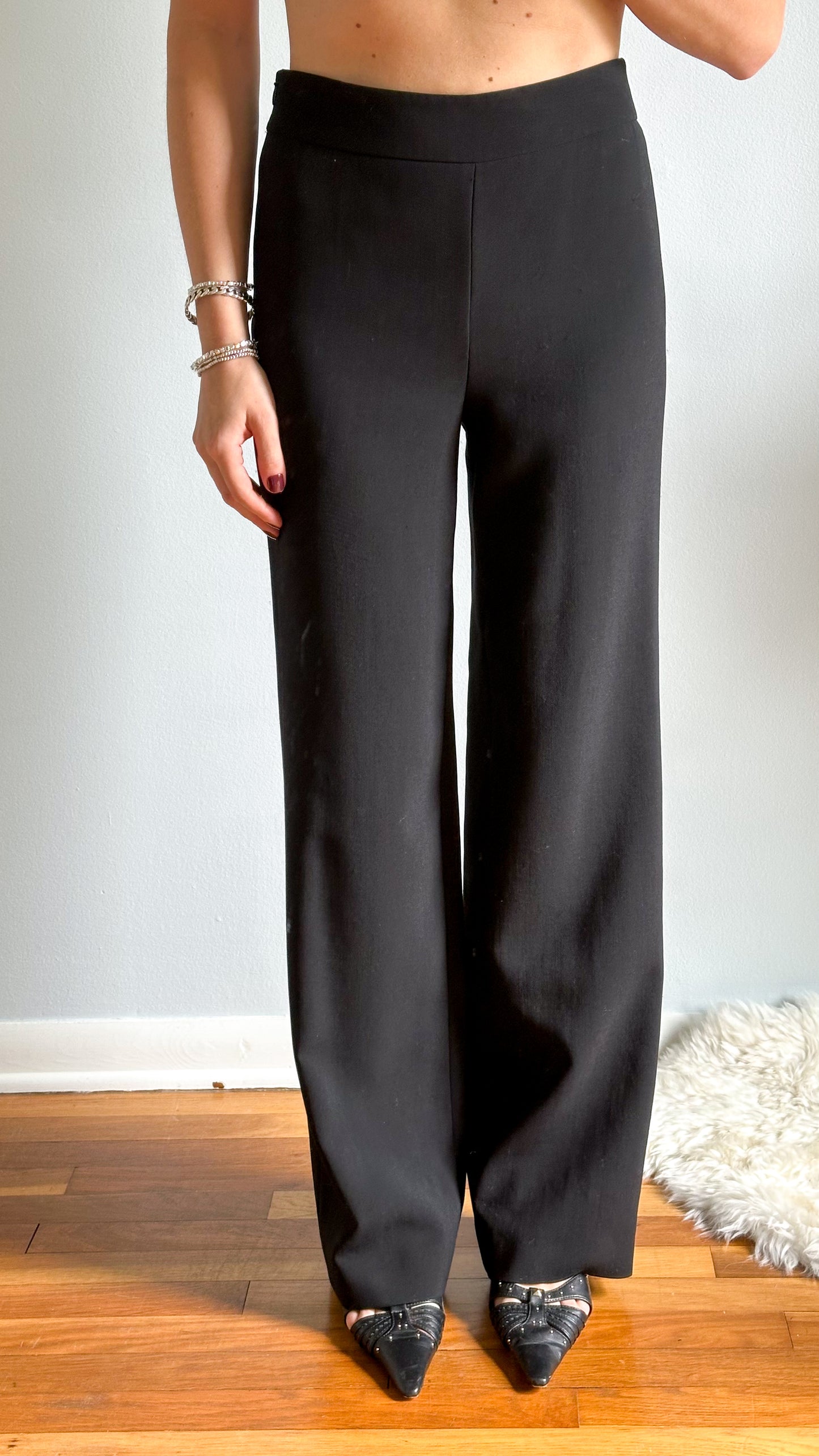Giorgio Armani Black Light Wight Wool High Waist Pants (36 or 4)