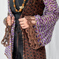 Emamó Purple & Brown Crochet Trim Tie Front Cover-Up Top (S)