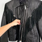 Vintage Black Leather Fringe Western Coat (6)