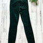L’AGENCE Marguerite High Rise Velvet Slim Pants in Evergreen (28 or 6)