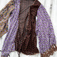 Emamó Purple & Brown Crochet Trim Tie Front Cover-Up Top (S)