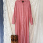 Vintage 90s Eddie Bauer Red Chambray Maxi Shirt Dress (L)