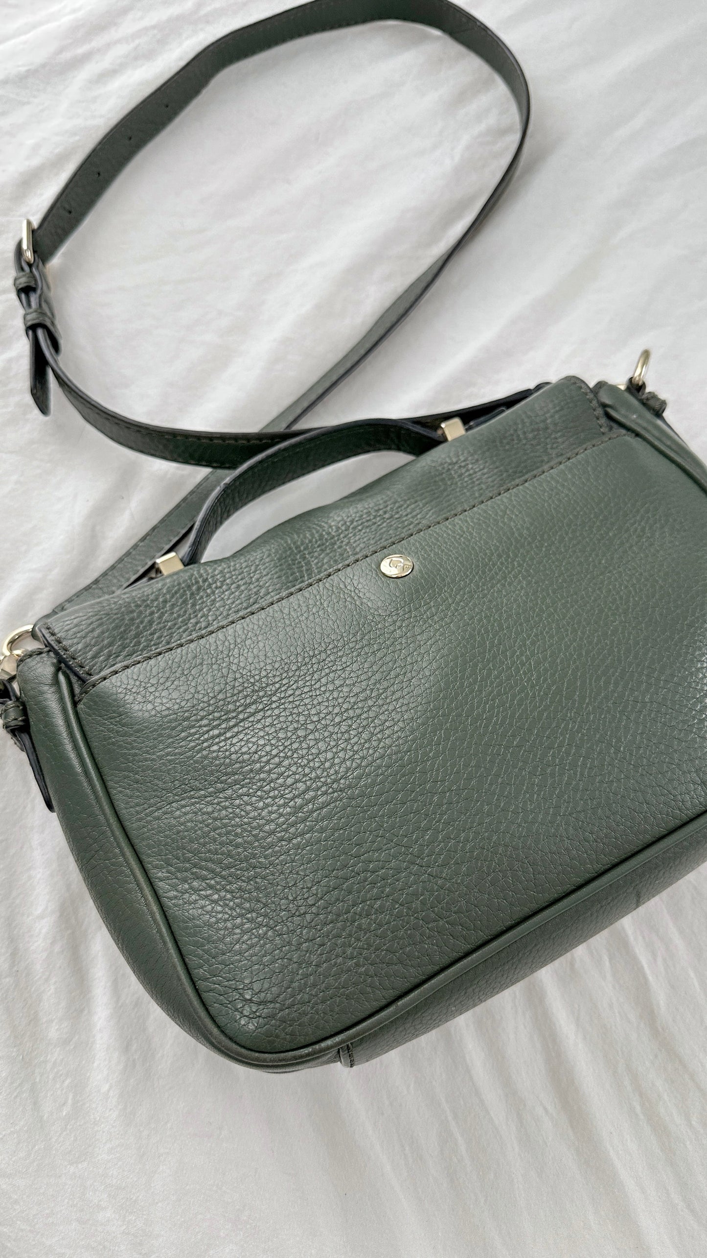 Kate Spade Lola Avenue Lia Dark Green Loden Satchel Purse