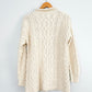 Yarnworks Handknit Cozy Cream Heavy Knit Roll Neck Sweater (M)