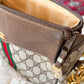 Vintage 80s Gucci Sherry Line GG Brown Shoulder Bag Purse + Gold Shoulder Chain