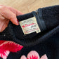 Vintage 60s 70s Mr. Thompson, Please! 100% Virgin Wool Hand Knit Floral Top (M)