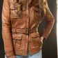 Vintage Scully Light Brown Belted Leather Jacket (S)