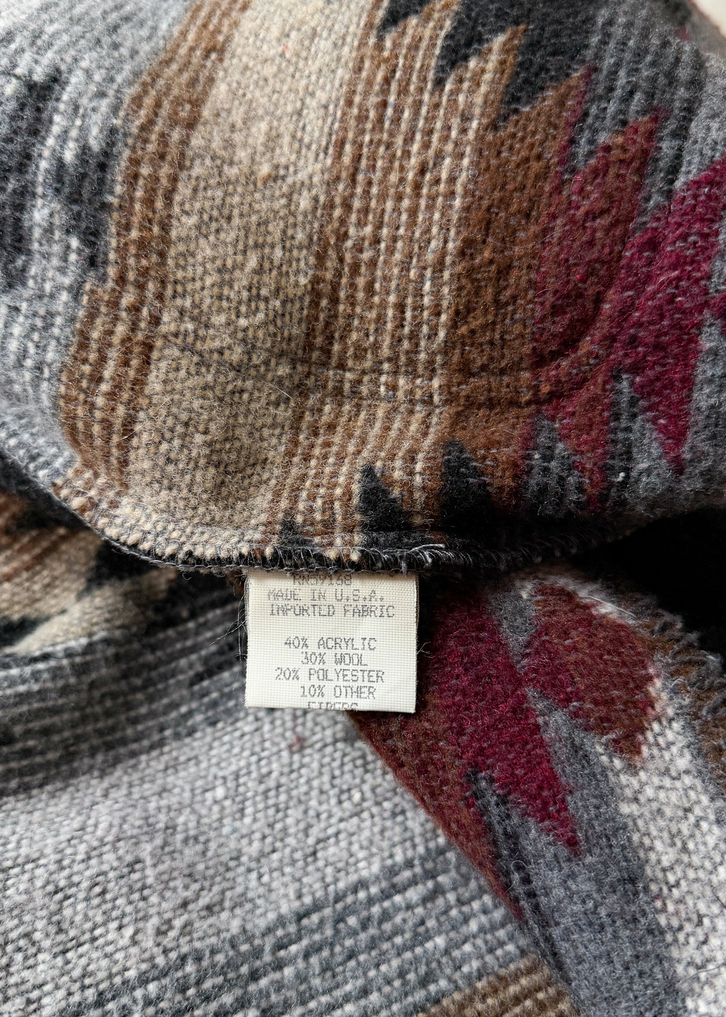 Vintage 90s Karen Kane USA Wool Blend Oversized Blanket Jacket Blazer (M)