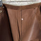 Vintage Chocolate Brown Suede A-Line Wrap Skirt