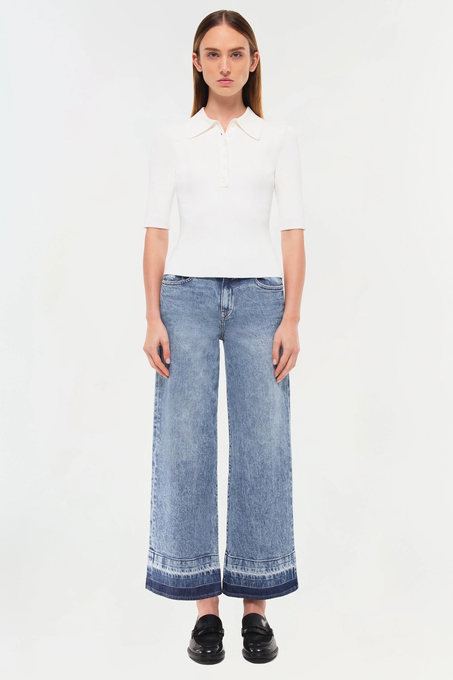 Simkai Jude Wide Leg Denim Jeans Ombre Cuff  (29 or 8)