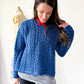 Vintage Cladyknit Women's Fishermen Blue Irish Merino Wool Sweater