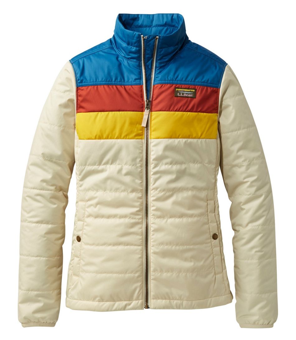 L.L.Bean Mountain Classic Colorblock Puffer Jacket in Marine Blue (L)