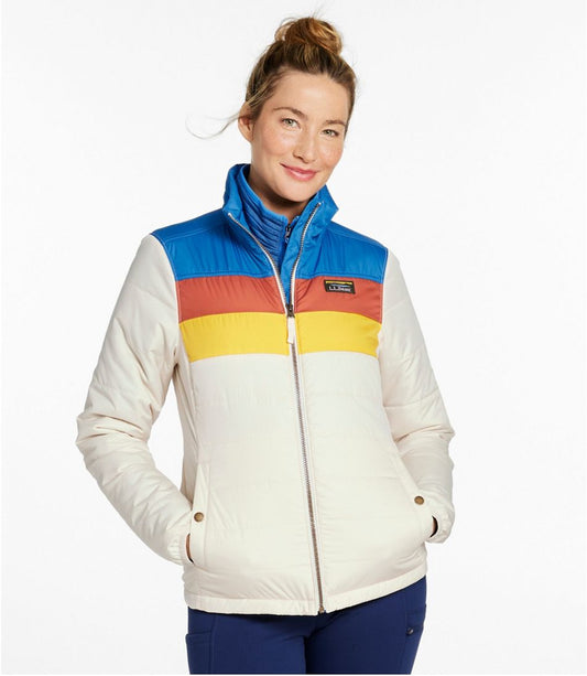 L.L.Bean Mountain Classic Colorblock Puffer Jacket in Marine Blue (L)