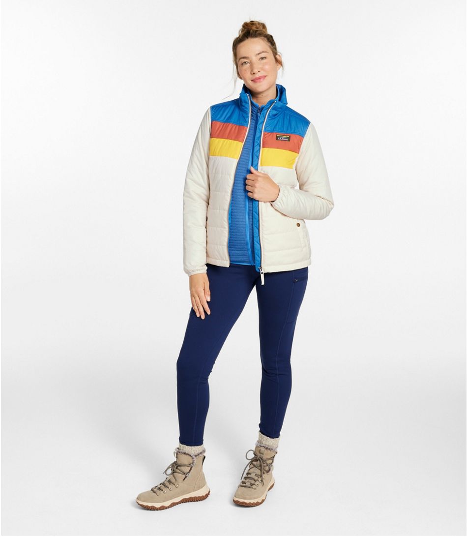 L.L.Bean Mountain Classic Colorblock Puffer Jacket in Marine Blue (L)