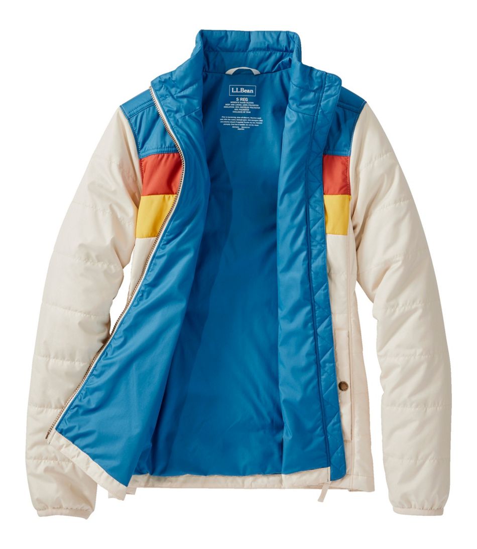 L.L.Bean Mountain Classic Colorblock Puffer Jacket in Marine Blue (L)